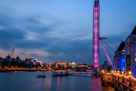 Blue hour london river photo
