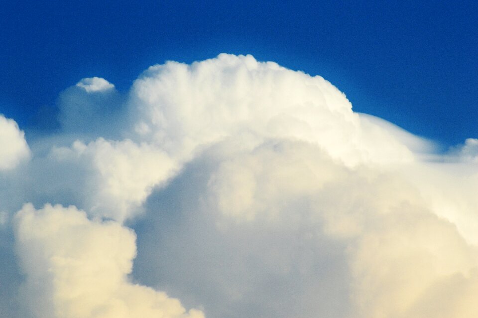 Cumulus clouds blue clouded sky
