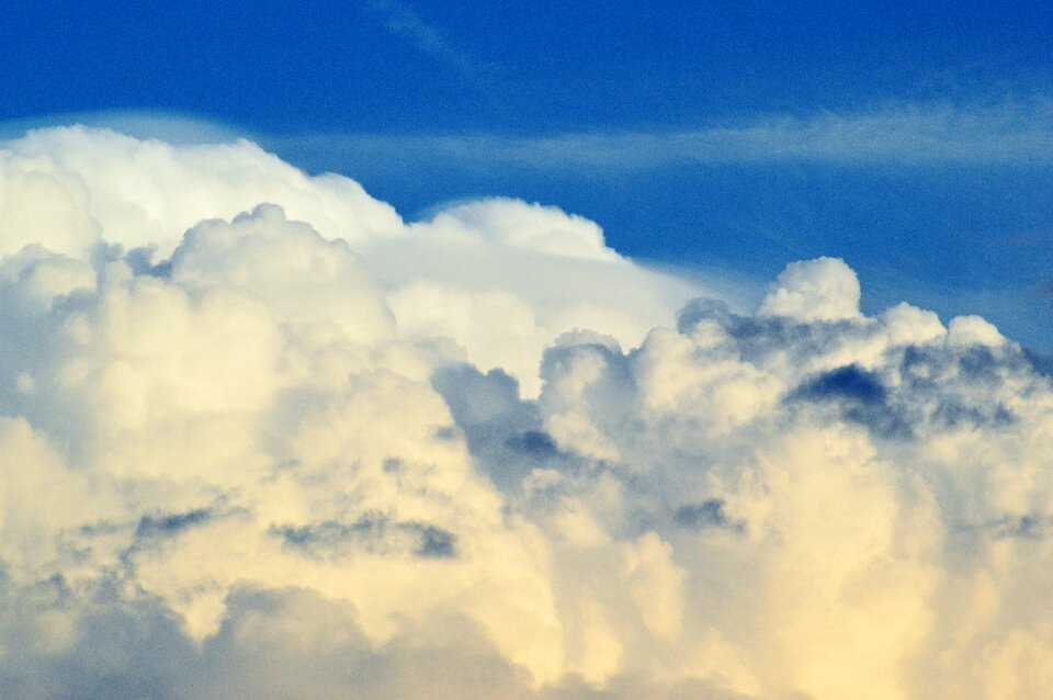 Cumulus clouds blue clouded sky