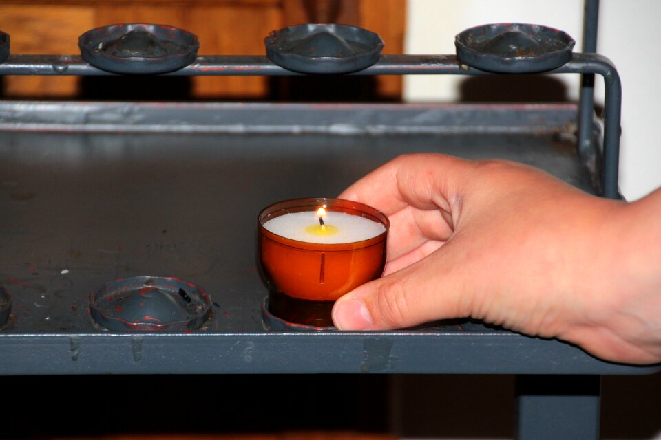 Candlestick in the church hand stand candle
