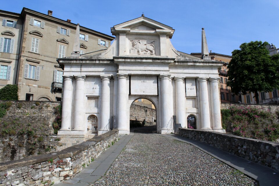 City entrance high city lombardy