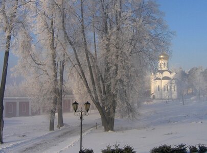 Morning monastery frost