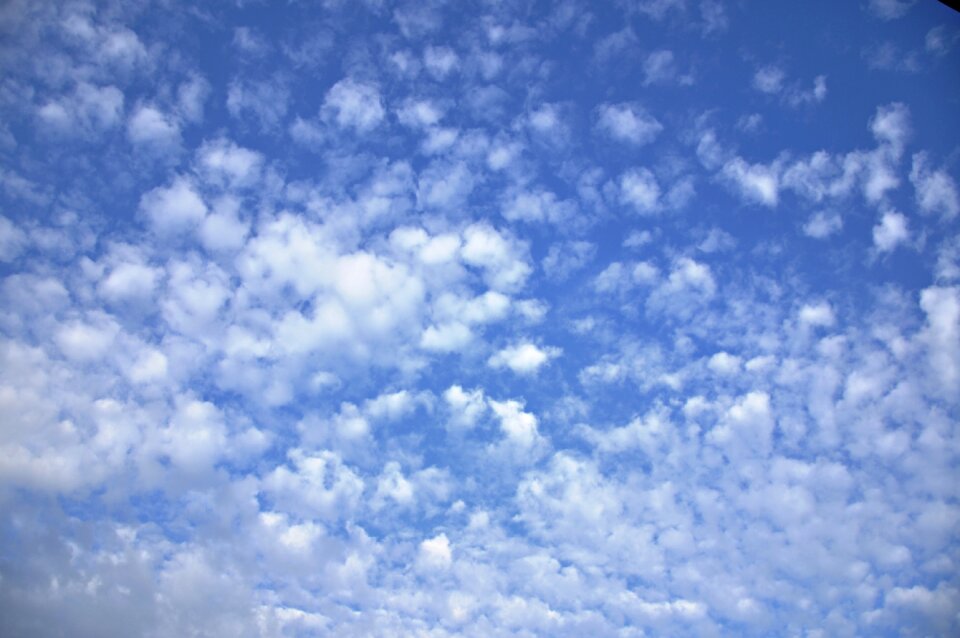 Blue sky clouds altocumulus floccus summer sky