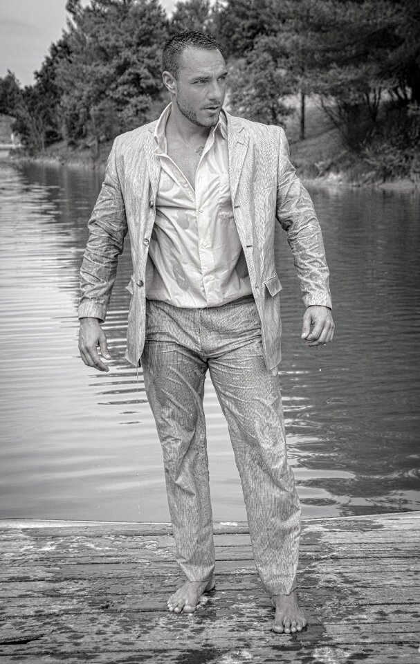 Person wet costume