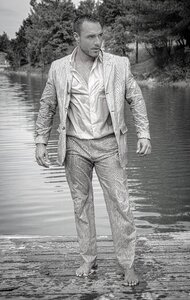 Person wet costume