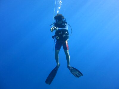 Safety stop scuba diver sea photo