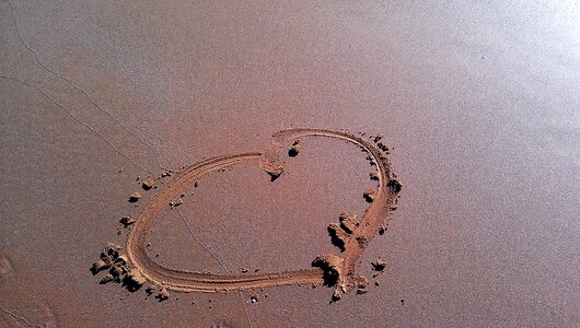 Heart sand drawing