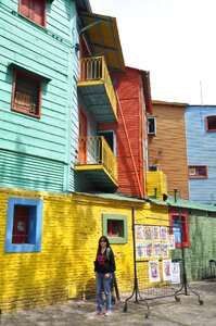 Urban street art colorful houses