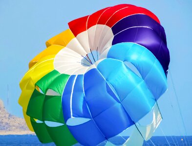 Rainbow colours balloon sky