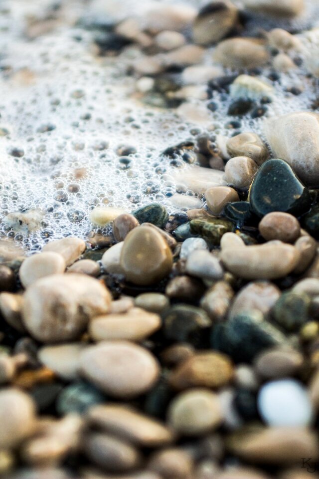 Evening on the sea beach black sea photo