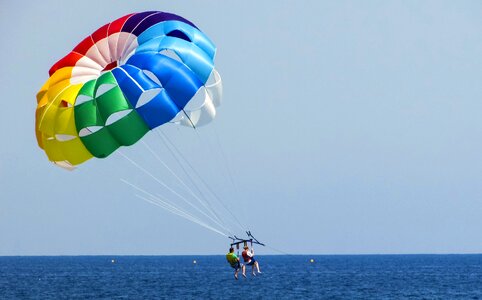 Rainbow colours balloon sky