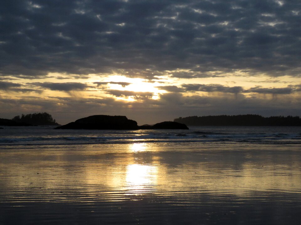 Beach sunset sea sky photo