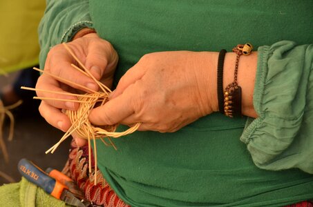 Hand reed basket
