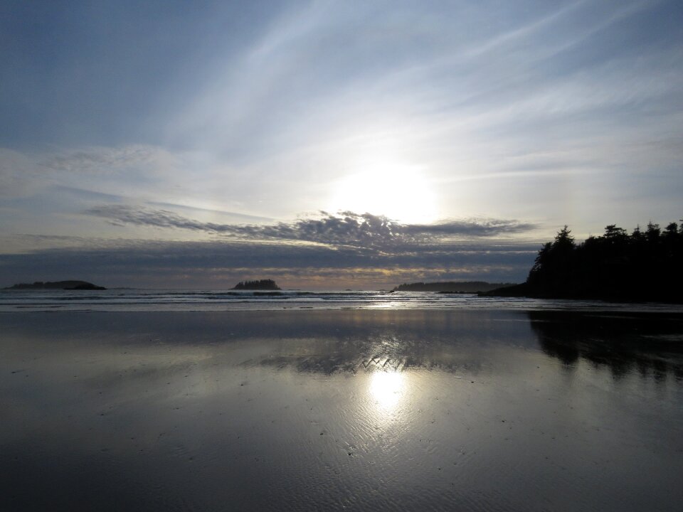 Beach sunset sea sky