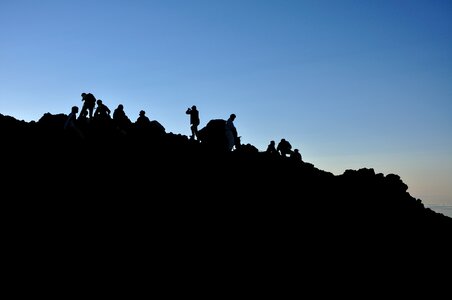 Climbing hiking people