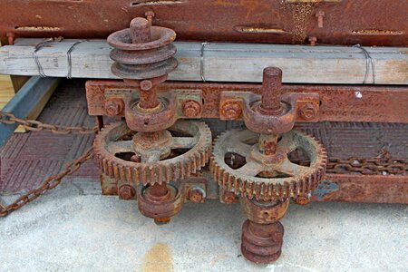 Rusty farm equipment device photo