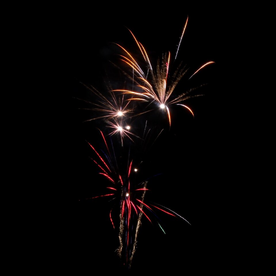 New year's day red shower of sparks
