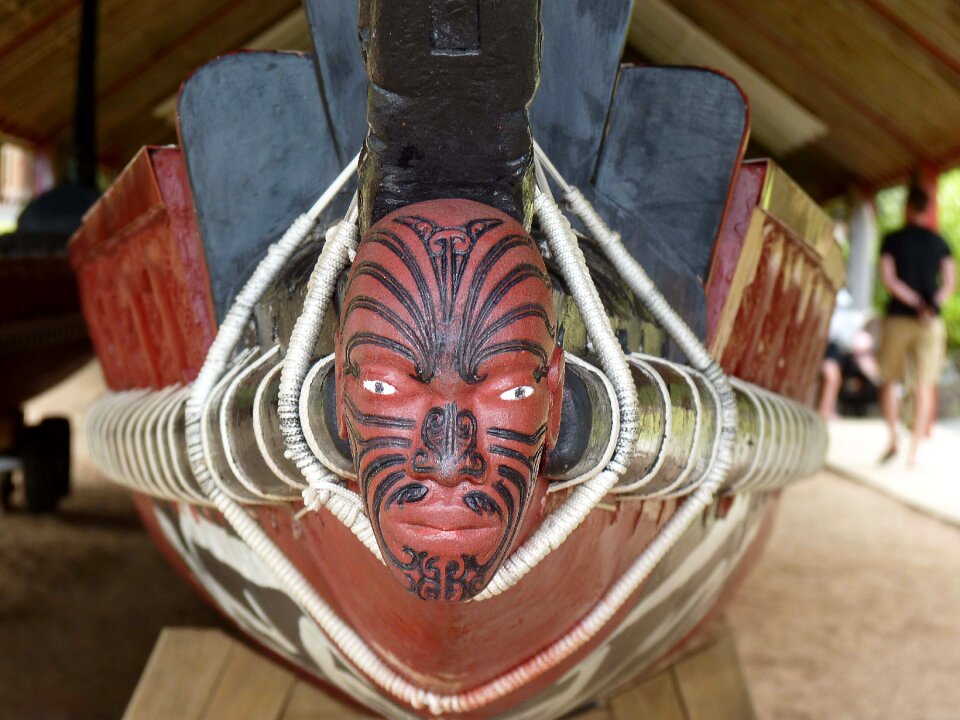 Maori art canoe tattoo