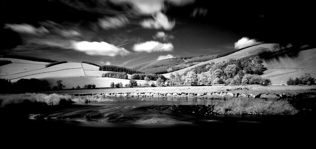 Landscape peebles river tweed