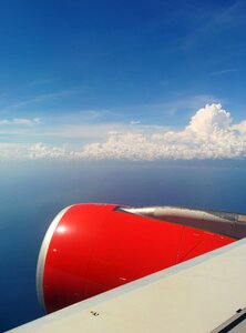 Sky passenger aircraft clouds photo