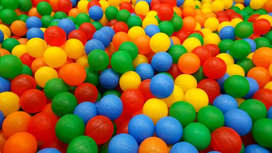 A variety of colors children's playing ball