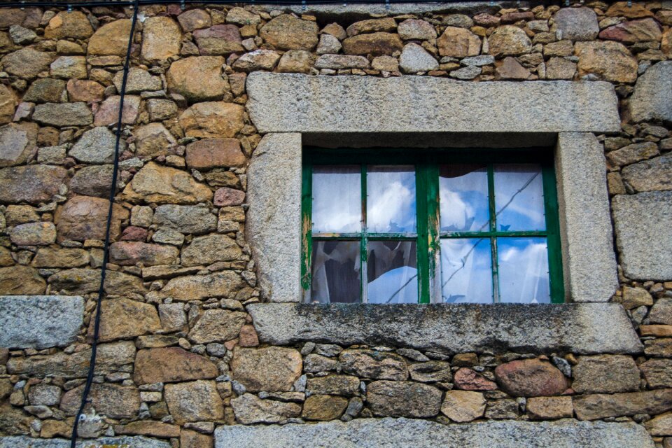 Architecture stone house facade