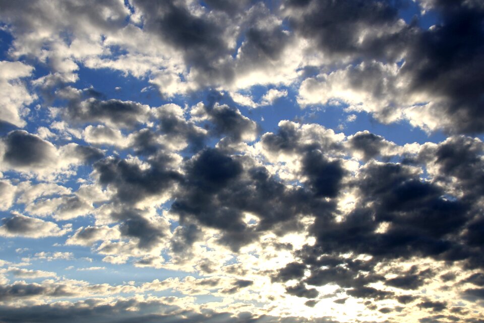 Dramatic evening sky dark clouds photo