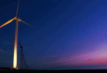 Mitane akita kamaya beach wind power generation photo