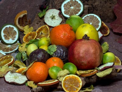 Citrus fruits pomegranate passion fruit