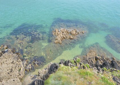 Side blue transparent water photo