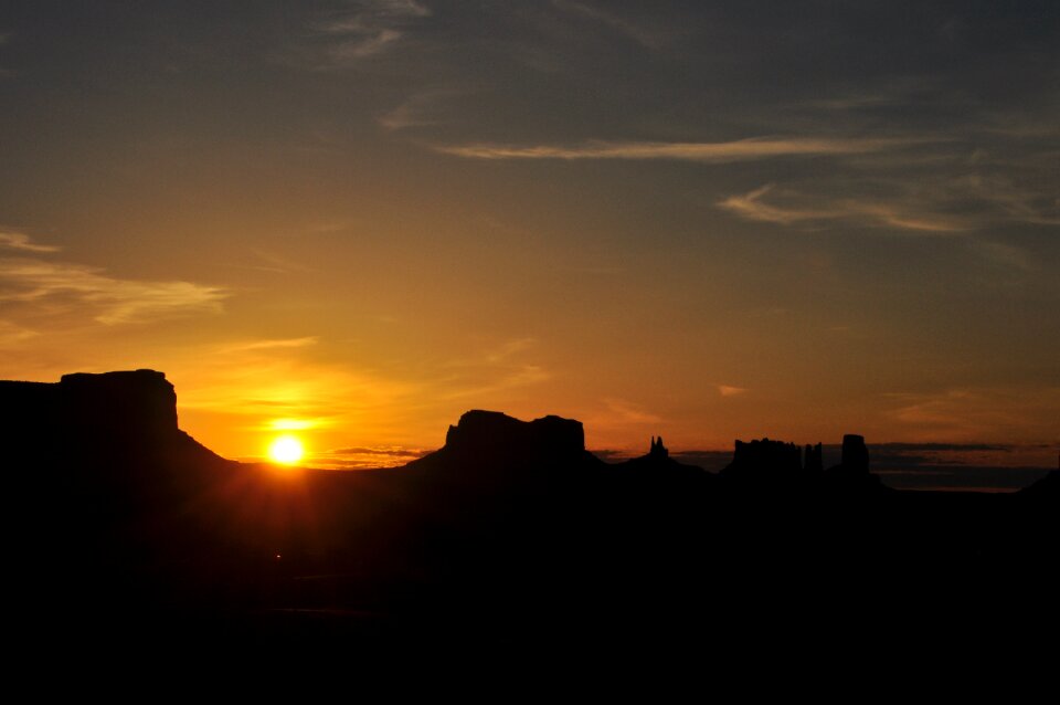 Rock monument valley evening sun
