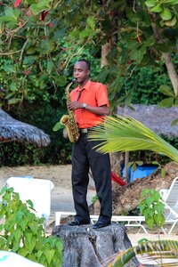 Beach musician jazz photo