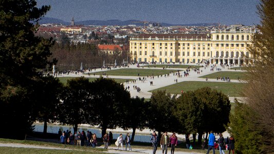 Schönbrunn castle city panorama