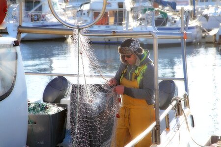 Fisherman boat net marin