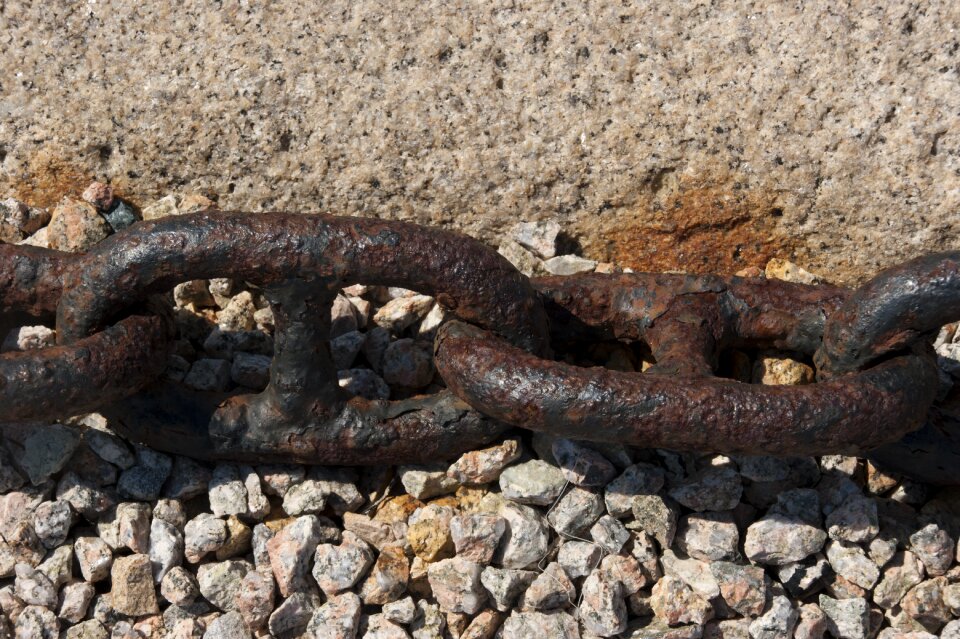 Iron connected links of the chain