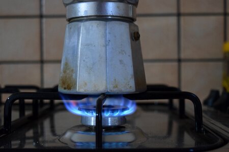 Cook make coffee gas photo