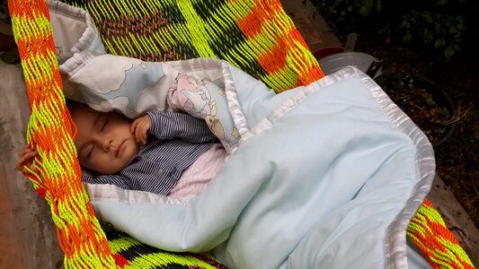 Child asleep outdoors