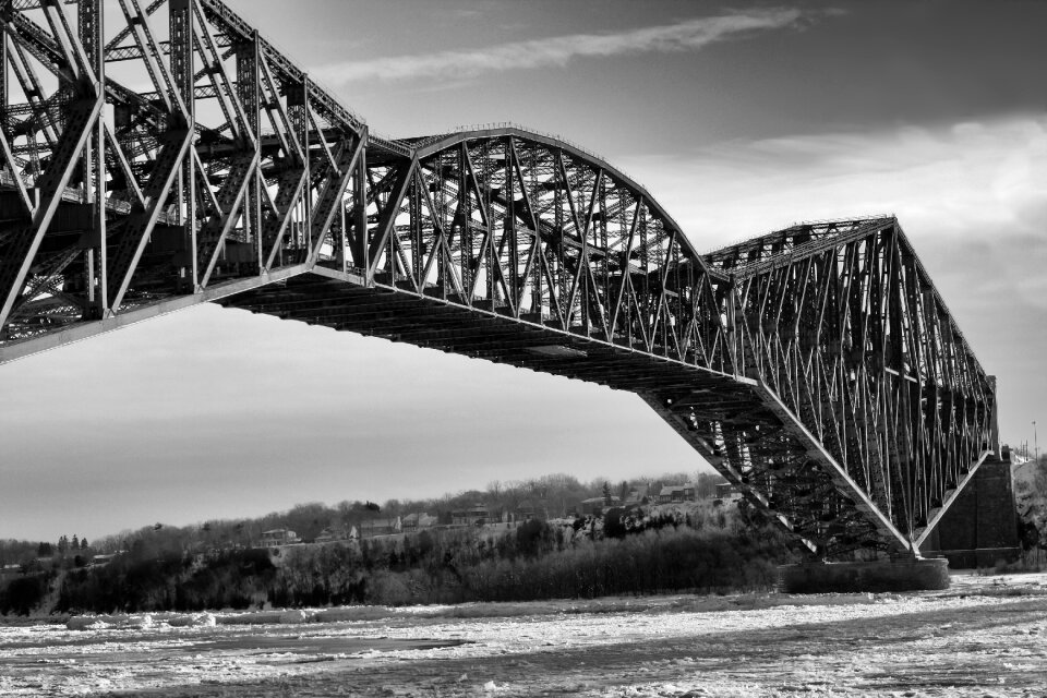 River winter black and white