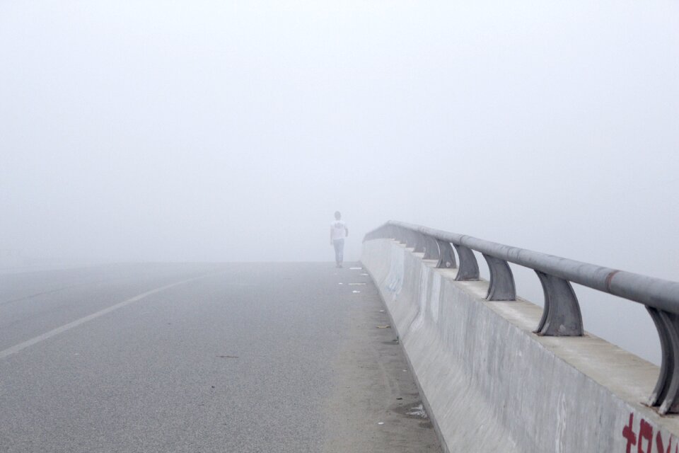 People walk early in the morning