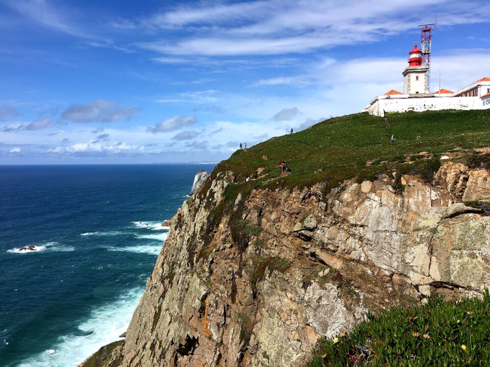 Lighthouse cliff tourism photo