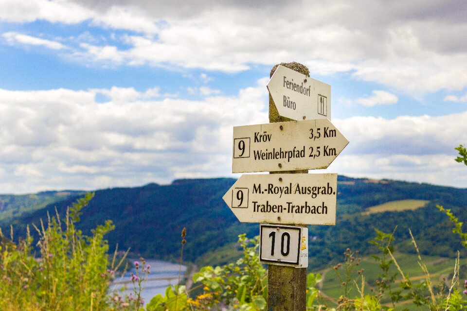 Path signs direction clouds photo