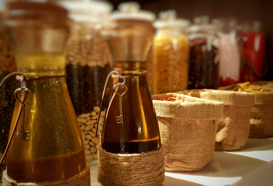 Brown bottle brown bokeh