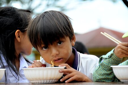 Family pass north vietnam breakfast photo