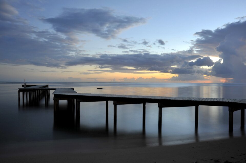 Pontoon beach sunset water