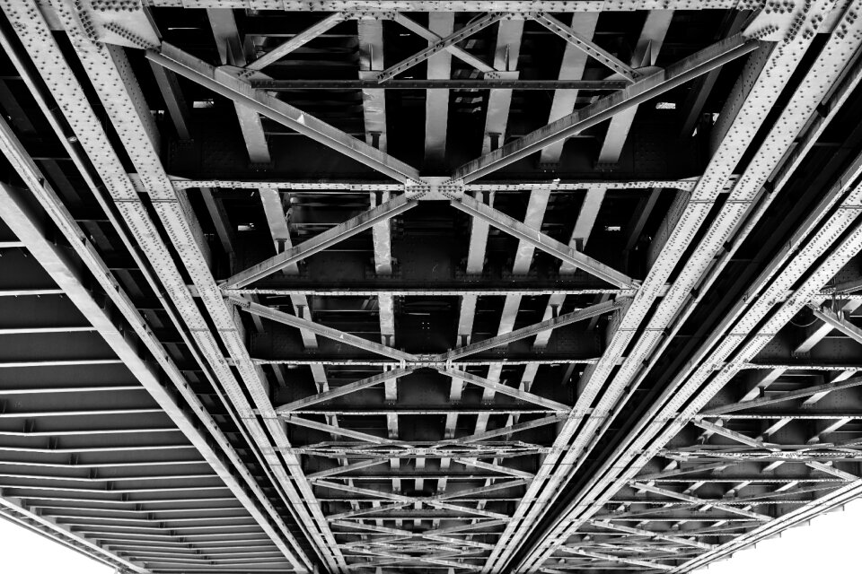 Railway railway bridge steel structure photo