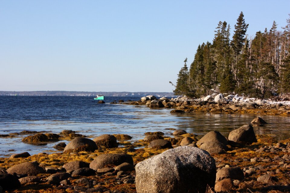 Ocean boat shoreline