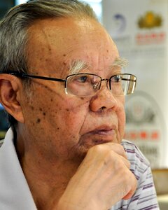 The old man thinking portrait