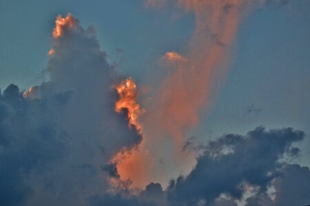 Storm clouds evening orange photo