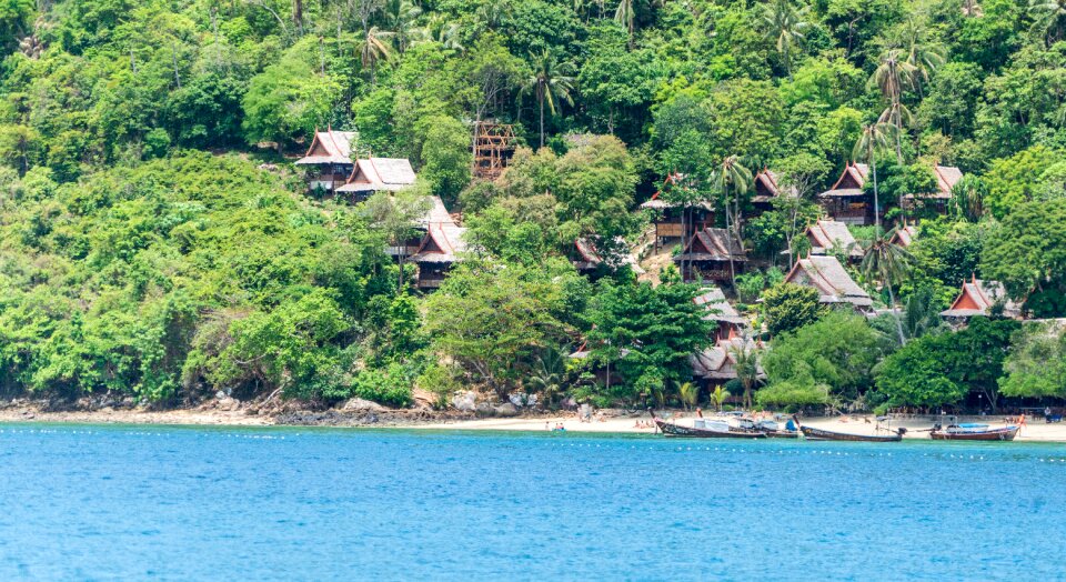 Island tour colorful boats architecture photo