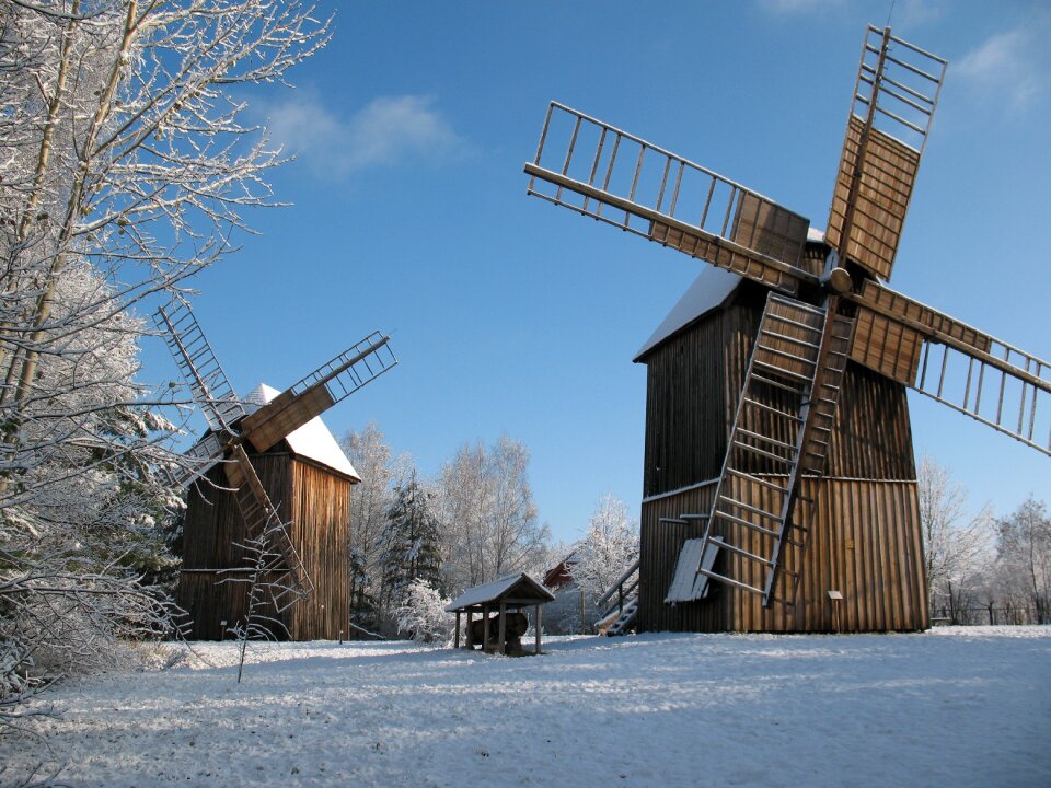 Snow mill landscape